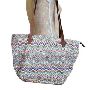 Roxy Out To Sea multicolor Beach tote bag zipper
